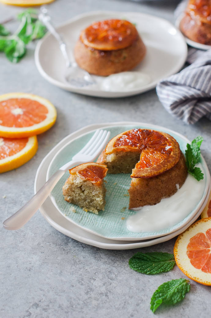 Orange Upside Down Olive Oil Cakes