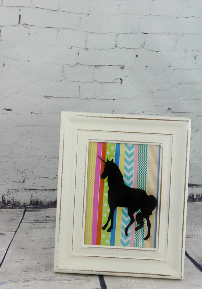 Washi Tape Silhouette Unicorn, tutorial via Totally the Bomb