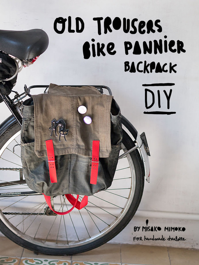 Upcycle an old pair of jeans into a bike pannier!