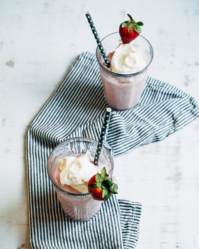 Roasted Strawberry Milkshakes