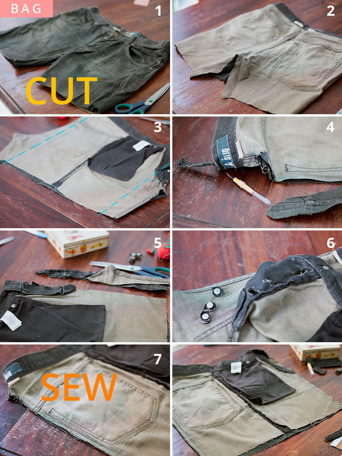 DIY Upcycled Jeans Bike Pannier