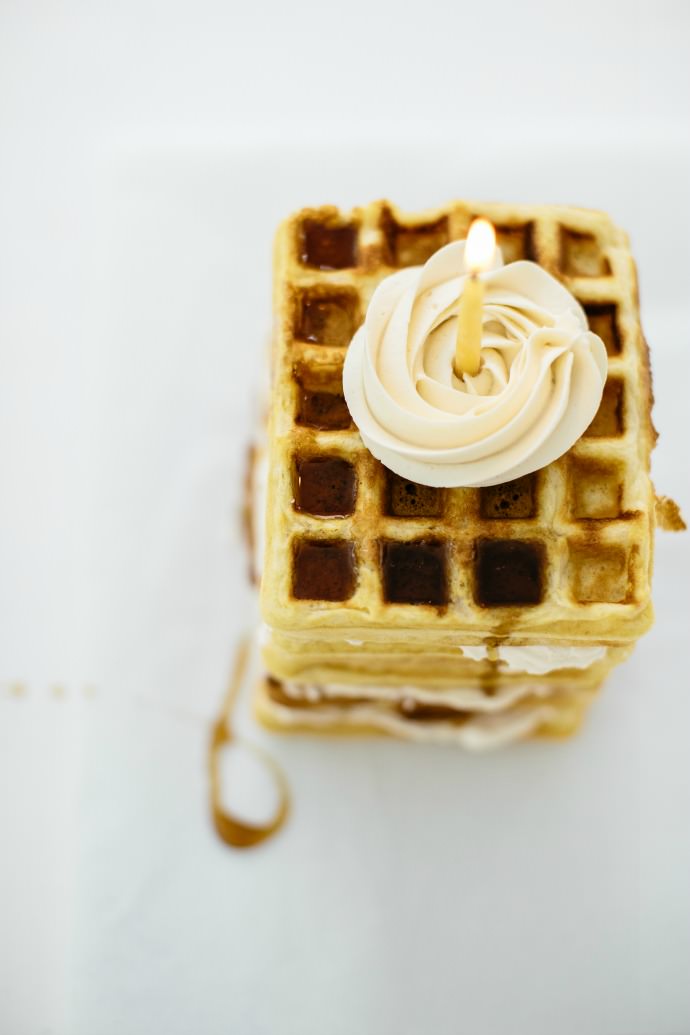 Waffle Cake with Maple Buttercream