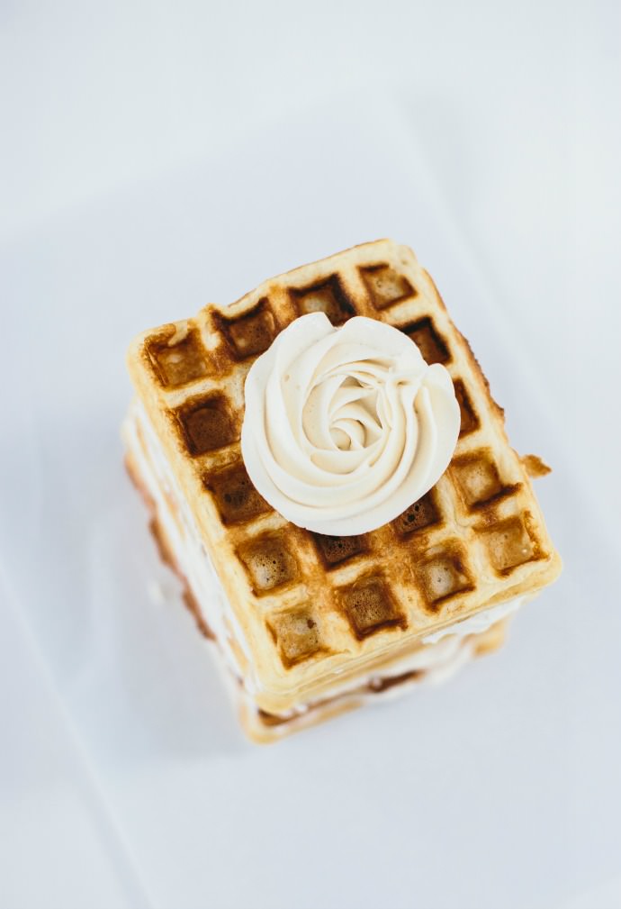 Waffle Cake with Maple Buttercream