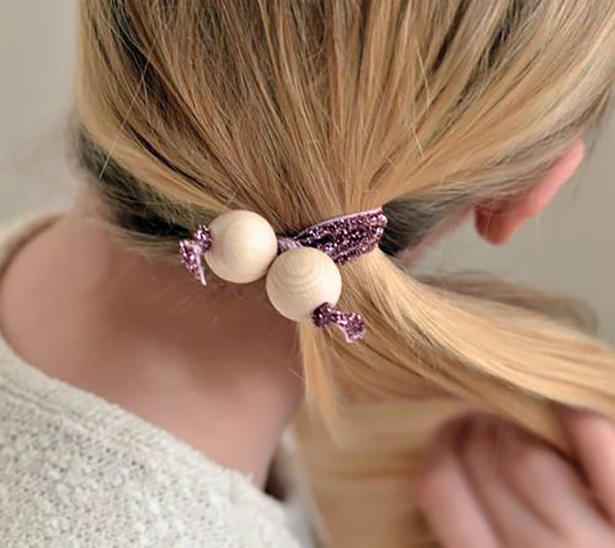 DIY Wood Bead Hair Twists, tutorial via Design Mom