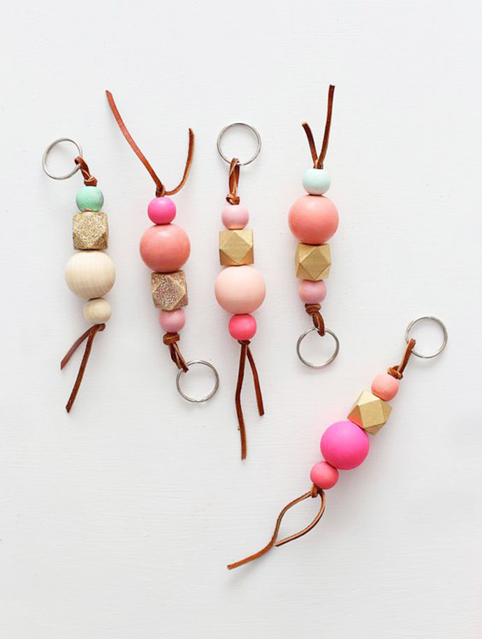 DIY Wooden Bead Keychains