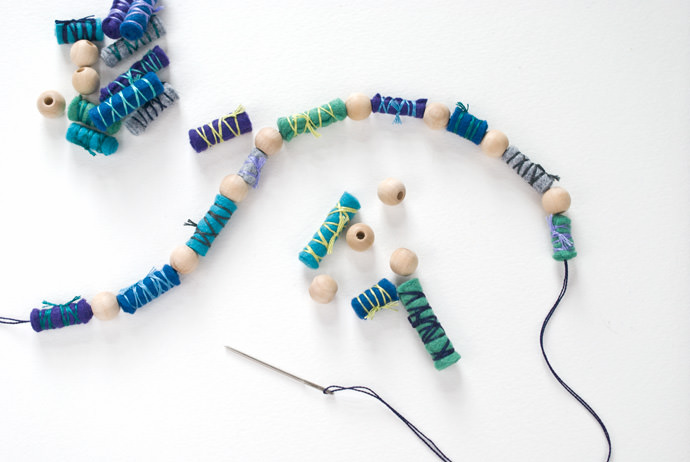 DIY Felt Beaded Necklace 