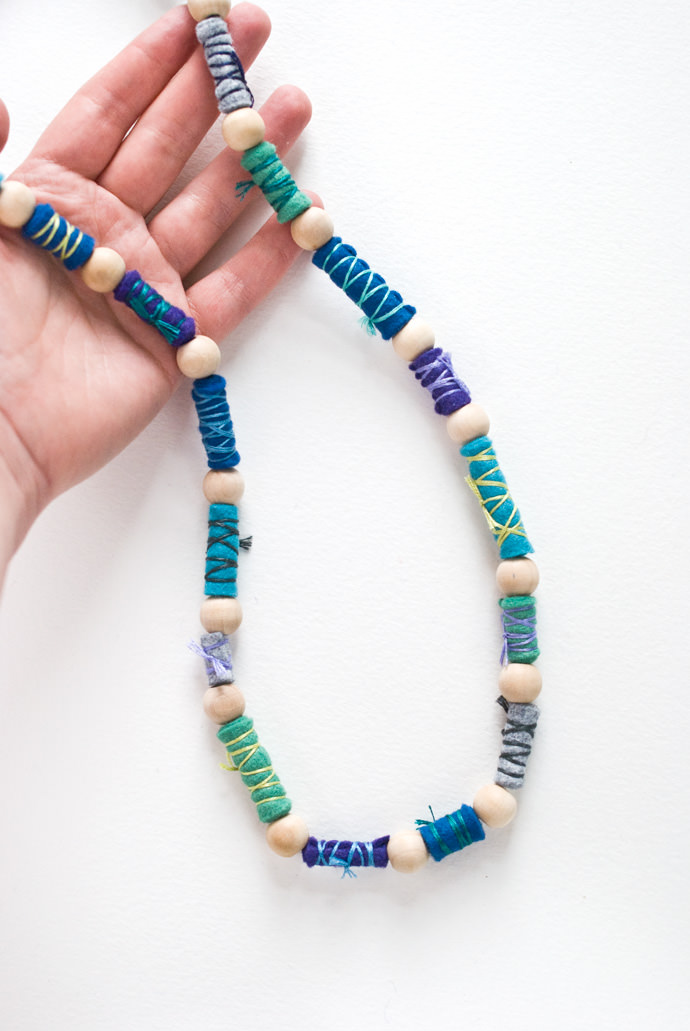 DIY Felt Beaded Necklace 