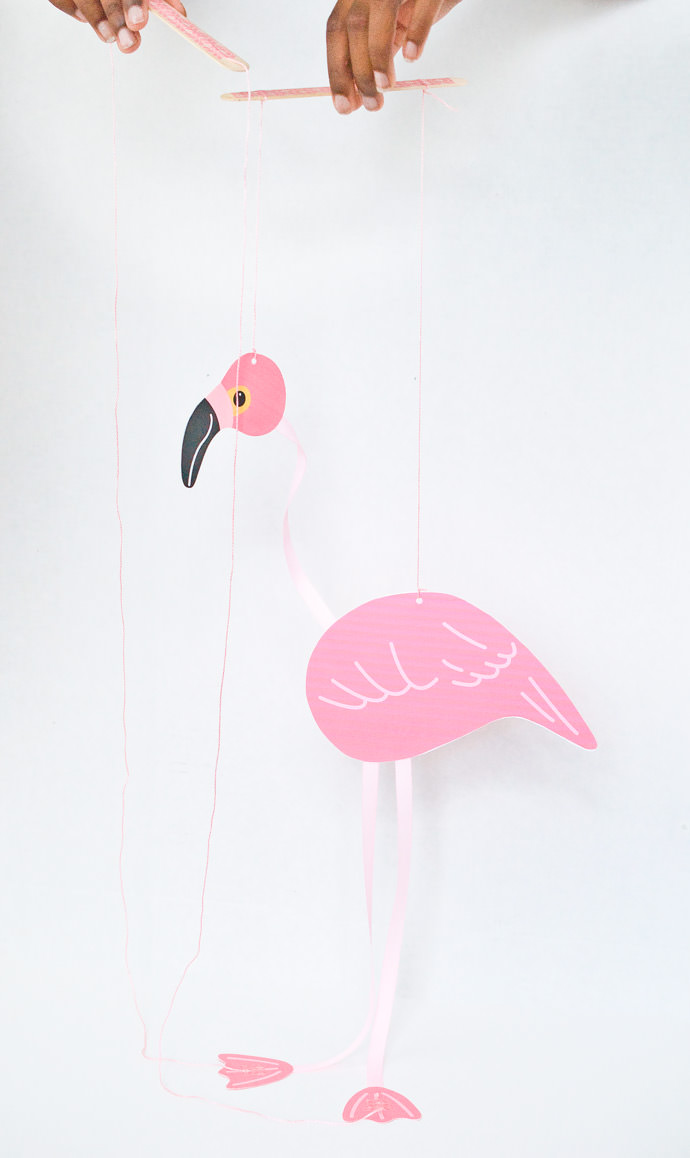 Make A DIY Pink Flamingo Marionette Puppet