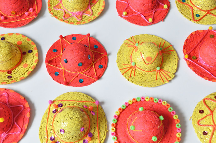 Mini DIY Sombrero Garland for Cinco de Mayo