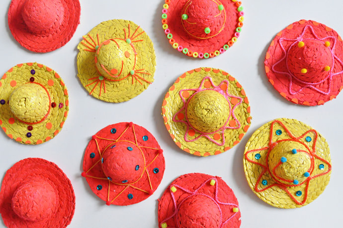 Mini DIY Sombrero Garland for Cinco de Mayo