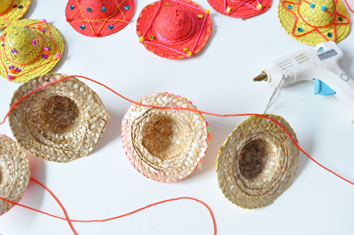 Mini DIY Sombrero Garland for Cinco de Mayo