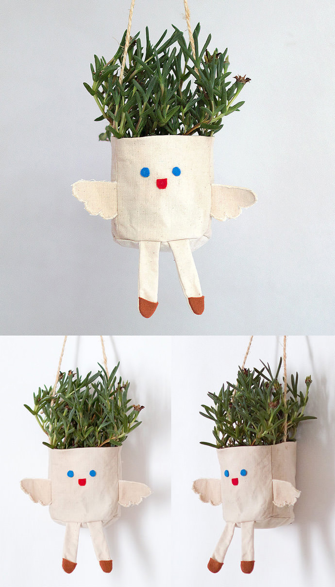 DIY Angel Hanging Planter