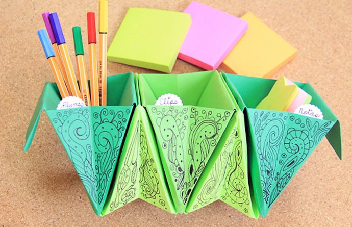 DIY Accordion Box Organizers, tutorial via Crafting Geek