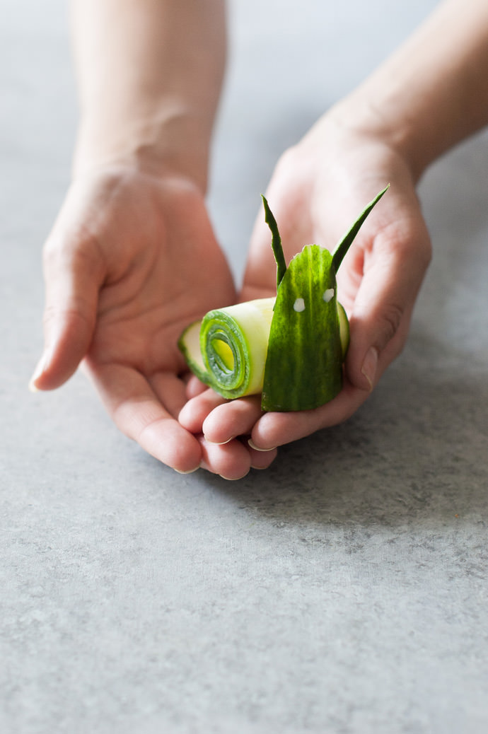 Cucumber Snails and Garden Vegetable Dip - Healthy Snack Recipe for Kids