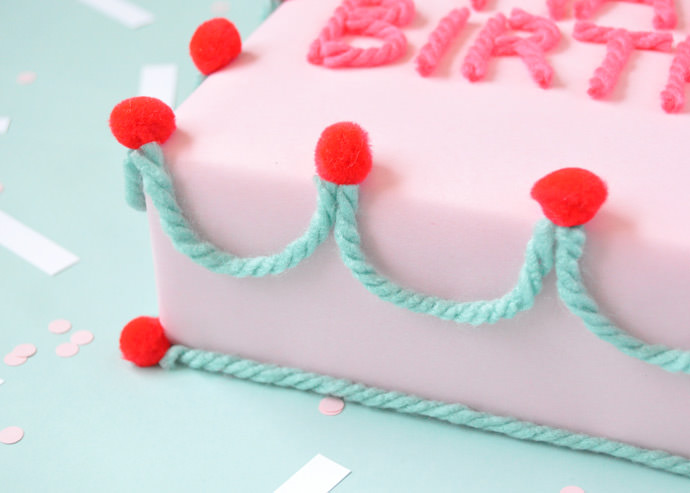 DIY Birthday Cake Gift Wrap