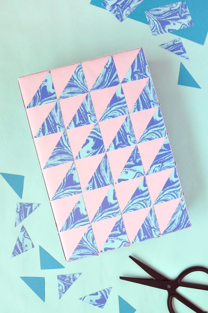 DIY Marbled Geometric Gift Wrap