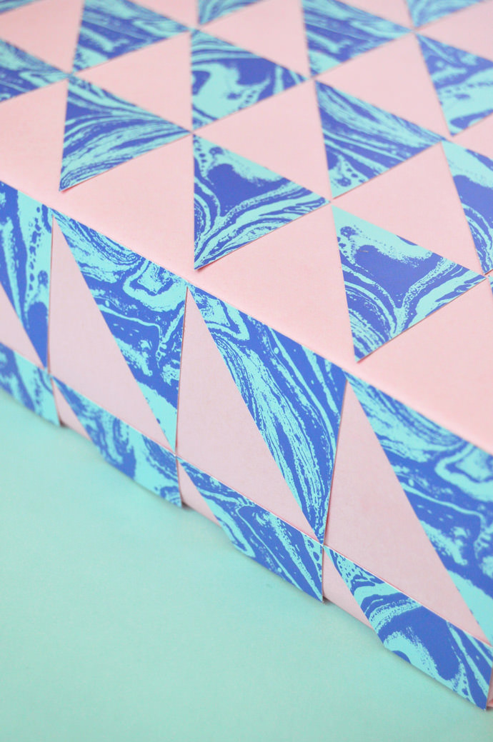 DIY Marbled Geometric Gift Wrap