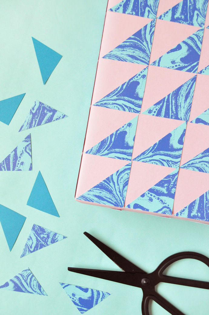 DIY Marbled Geometric Gift Wrap