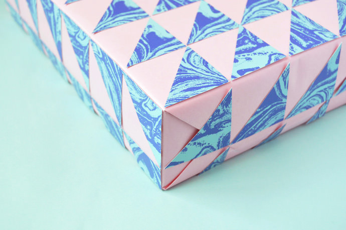 DIY Marbled Geometric Gift Wrap