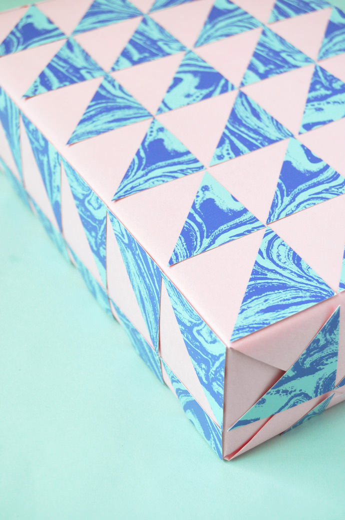 DIY Marbled Geometric Gift Wrap