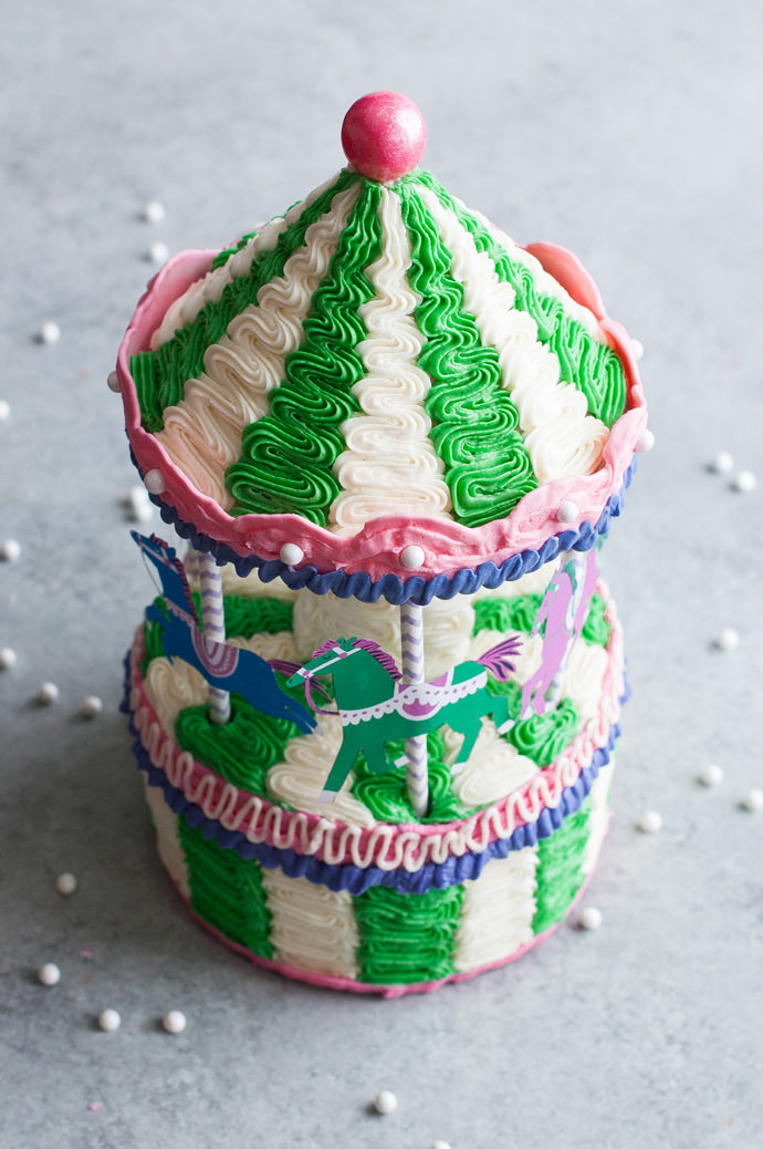 DIY Carousel Cake Tutorial and Recipe