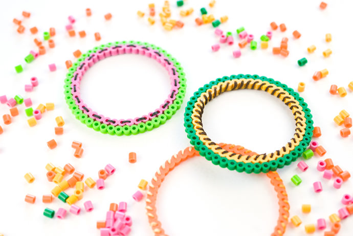 DIY Perler Bead Fruit Bracelets