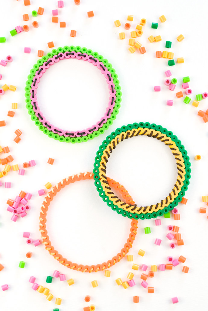 DIY Perler Bead Fruit Bracelets