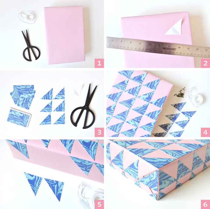 DIY Marbled Geometric Gift Wrap