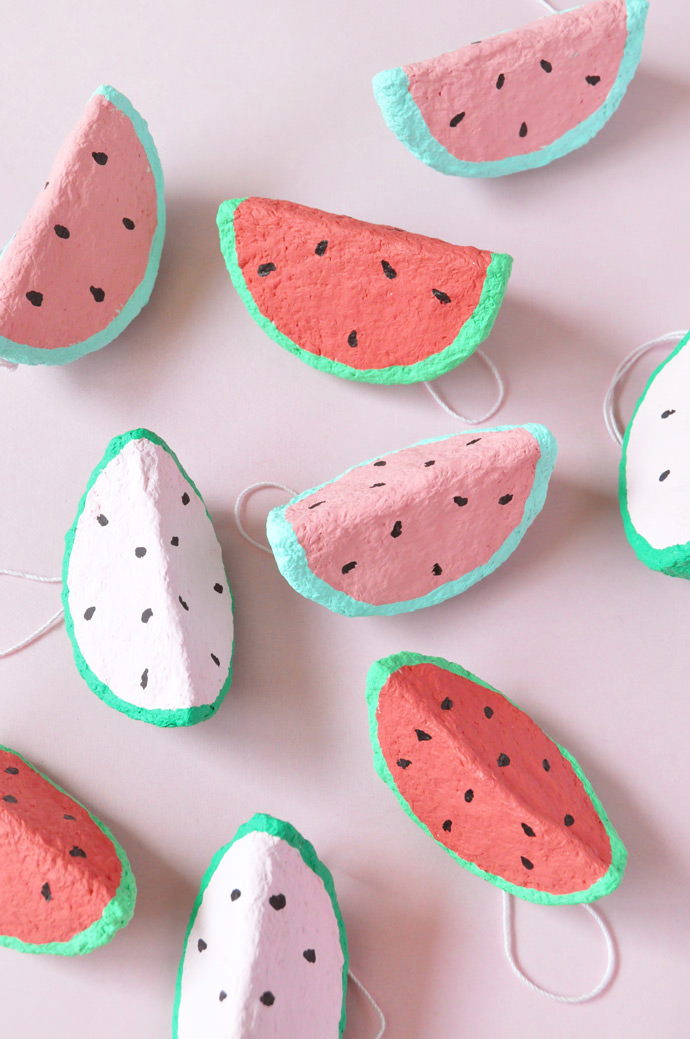 DIY Paper Mache Watermelon Charms