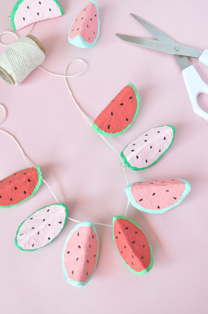 DIY Paper Mache Watermelon Charms