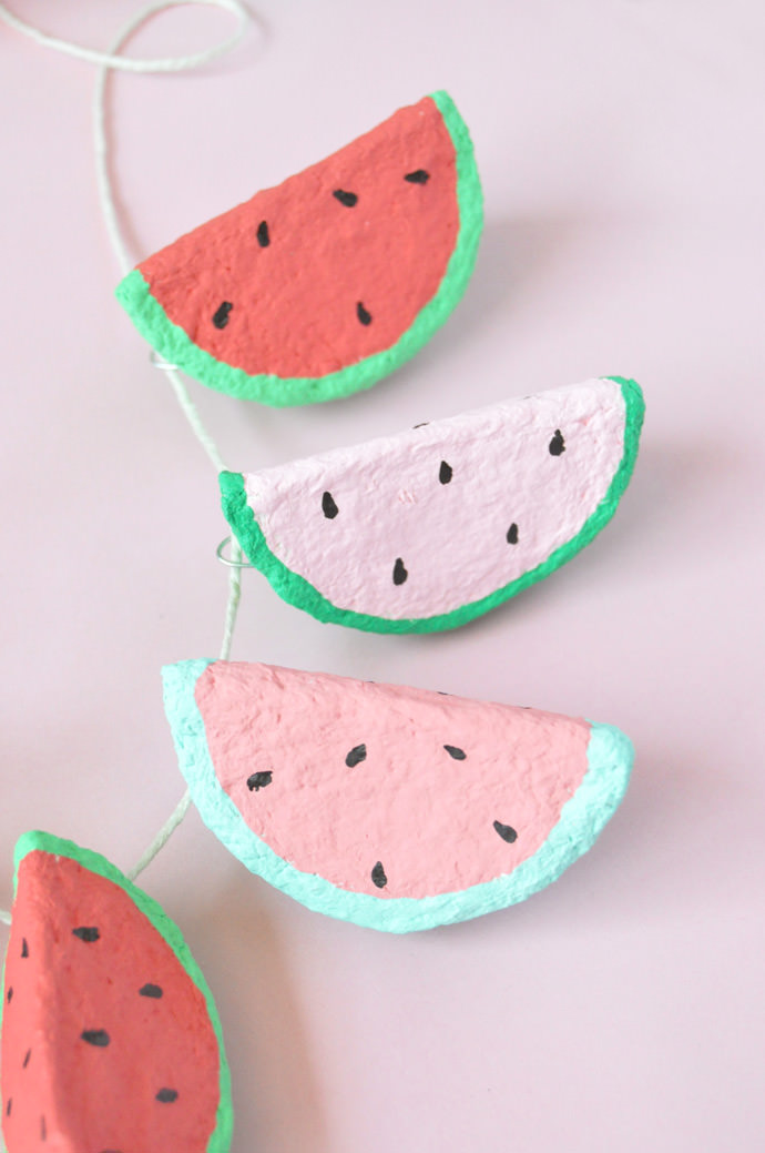 DIY Paper Mache Watermelon Charms