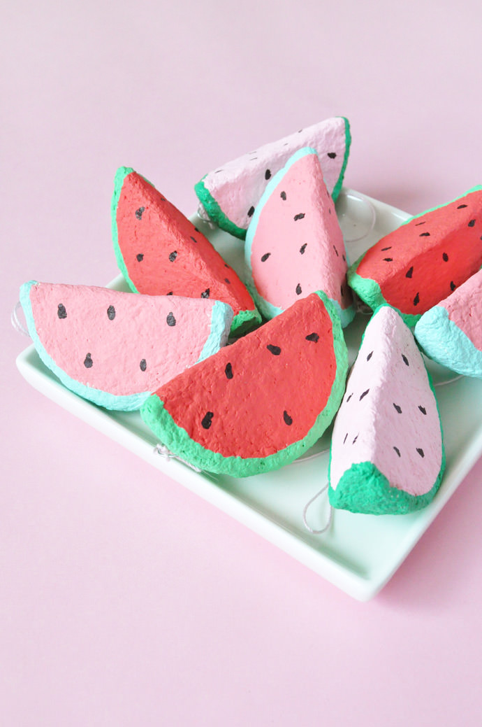 DIY Paper Mache Watermelon Charms