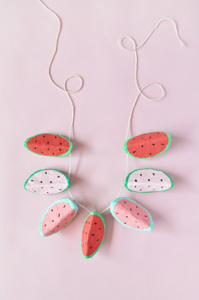 DIY Paper Mache Watermelon Charms