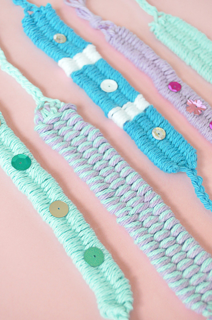 DIY Woven Yarn Friendship Bracelets