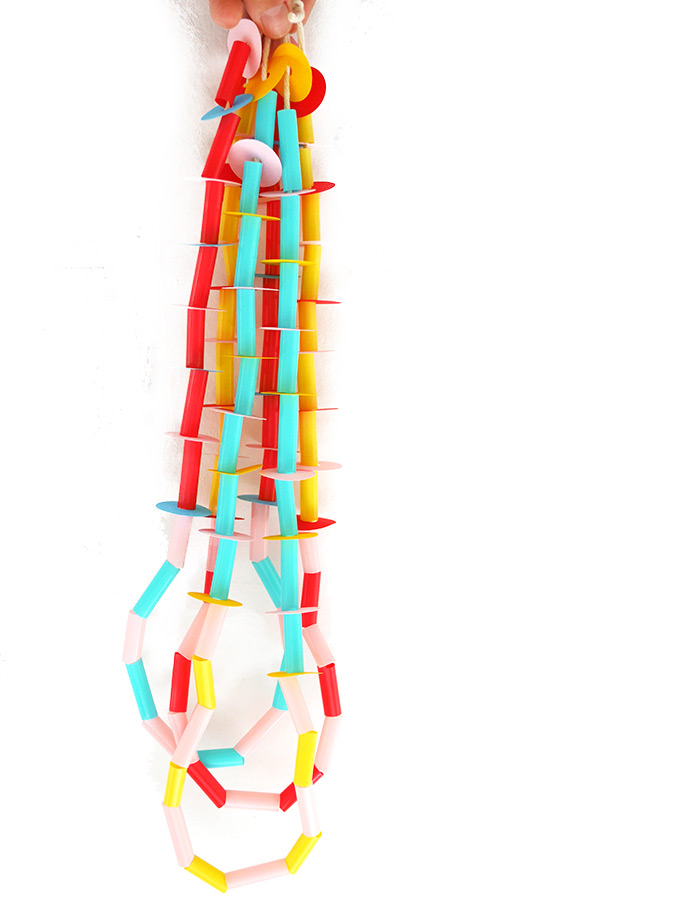 DIY Paper and Straw Necklaces