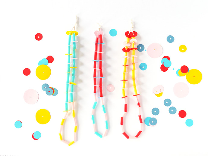 DIY Paper and Straw Necklaces