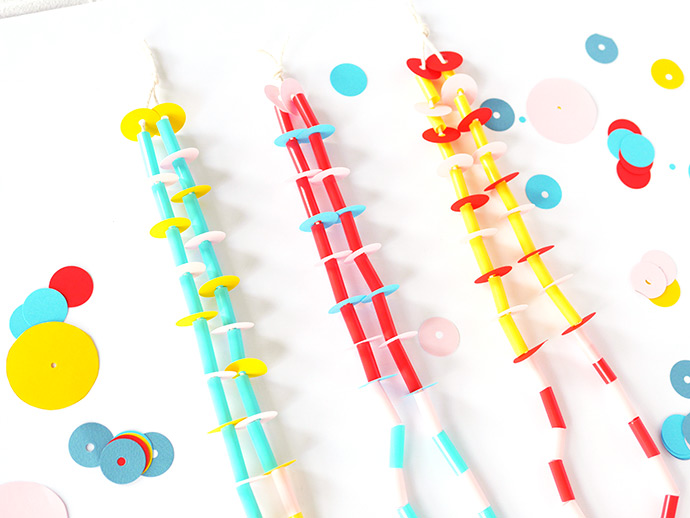 DIY Paper and Straw Necklaces