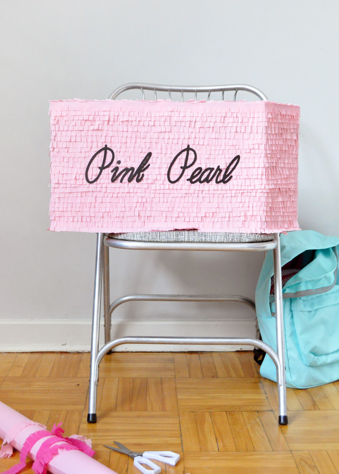 DIY Pink Pearl Eraser Back-to-School Pinata