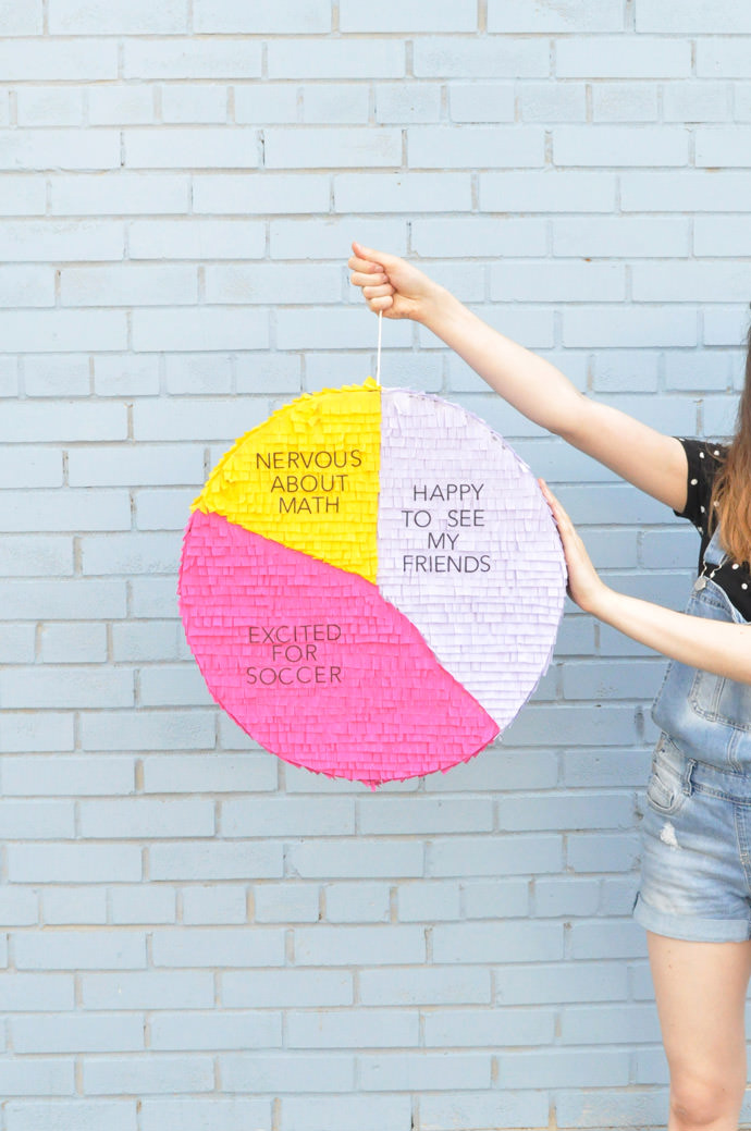 DIY Pie Chart Back-to-School Pinata