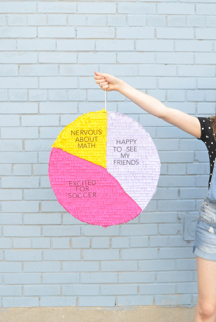 DIY Pie Chart Back-to-School Pinata