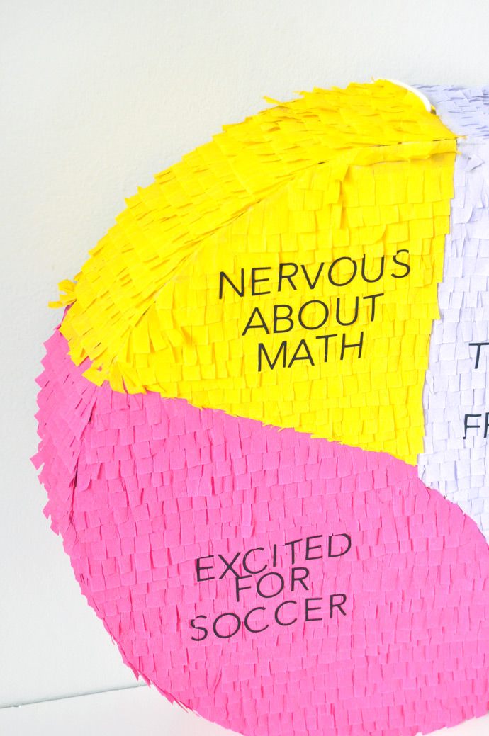 DIY Pie Chart Back-to-School Pinata