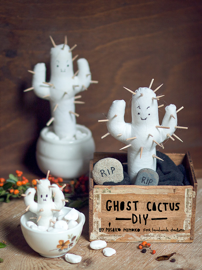 DIY Halloween Ghost Cactus