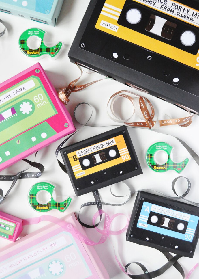 DIY Cassette Tape Gift Wrap