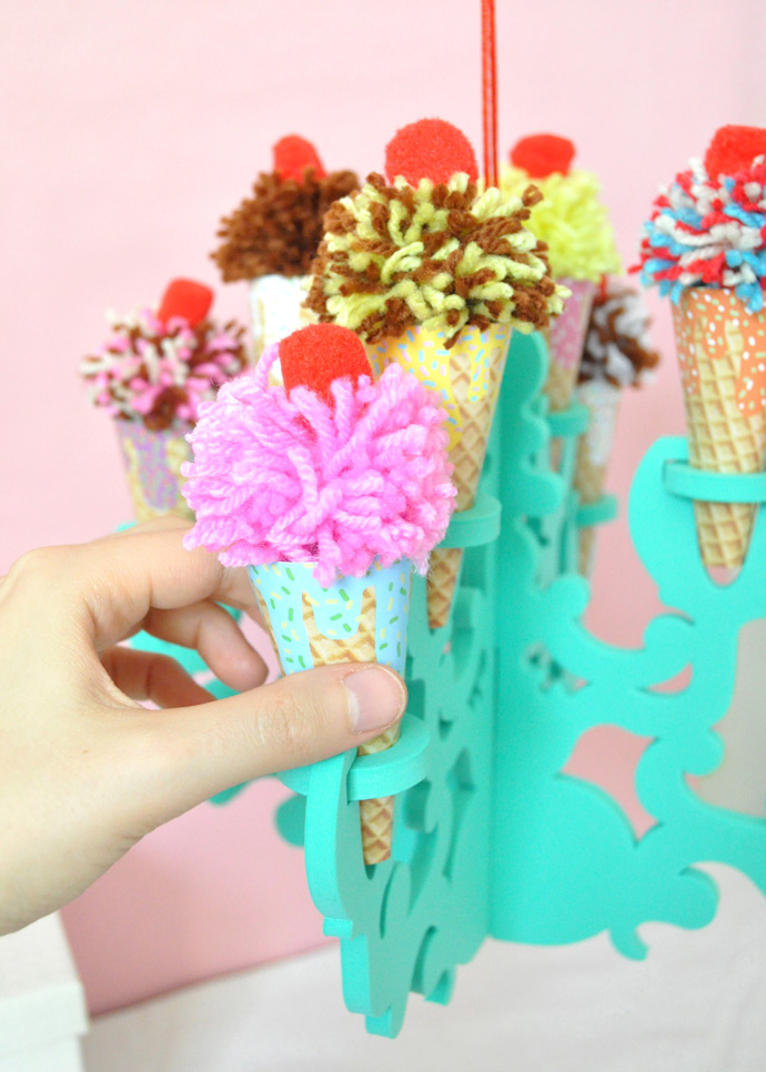 DIY Ice Cream Chandelier