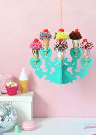 DIY Ice Cream Chandelier