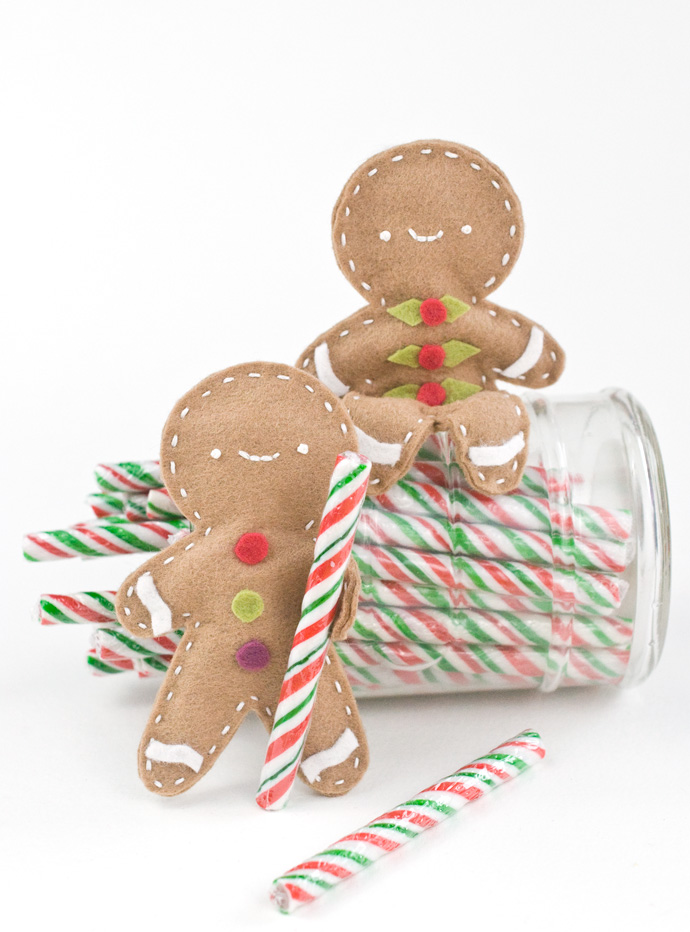 DIY Posable Felt Gingerbread People