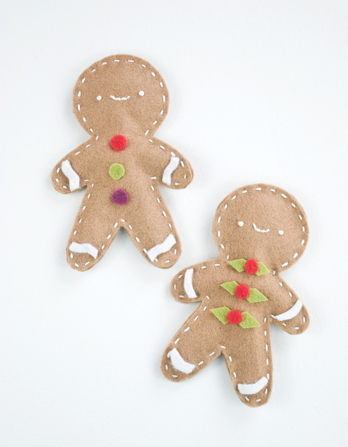 DIY Posable Felt Gingerbread People