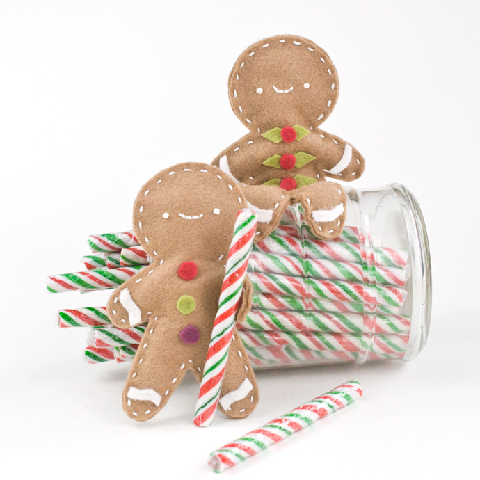 DIY Posable Felt Gingerbread People