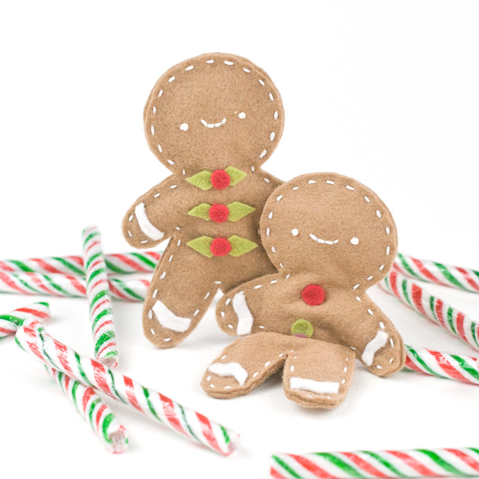 DIY Posable Felt Gingerbread People