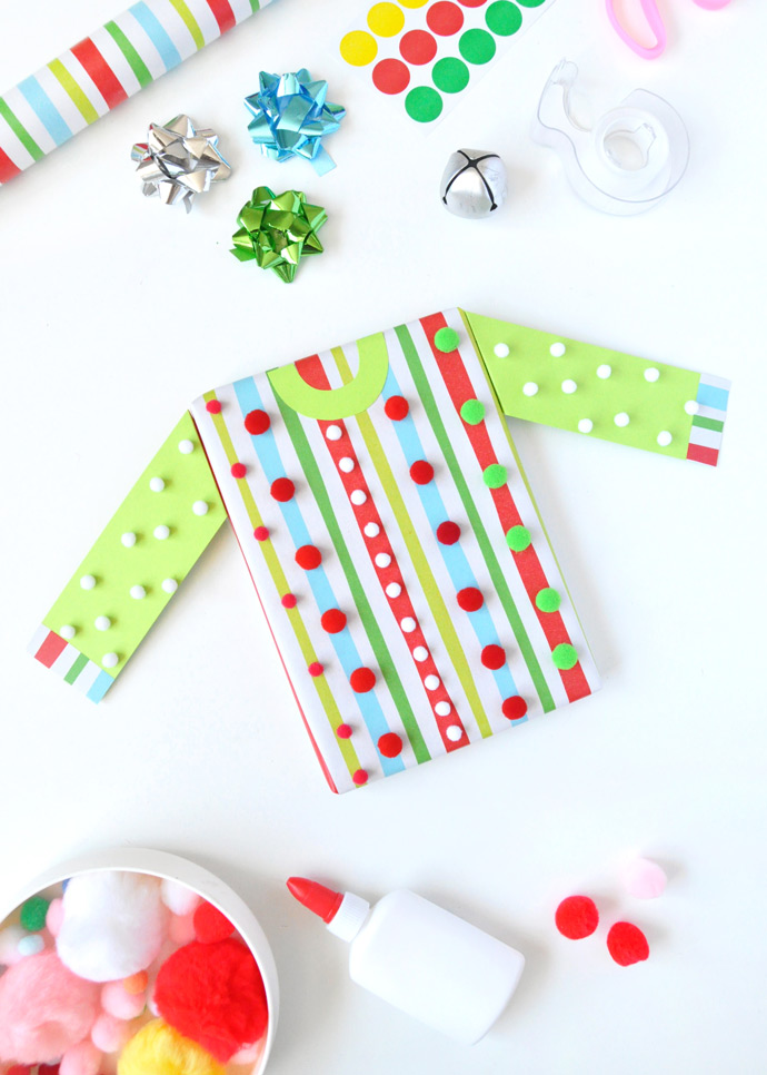 DIY Ugly Christmas Sweater Gift Wrap